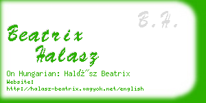beatrix halasz business card